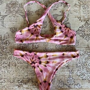Skatie Pink Tie-Dye Bikini Set